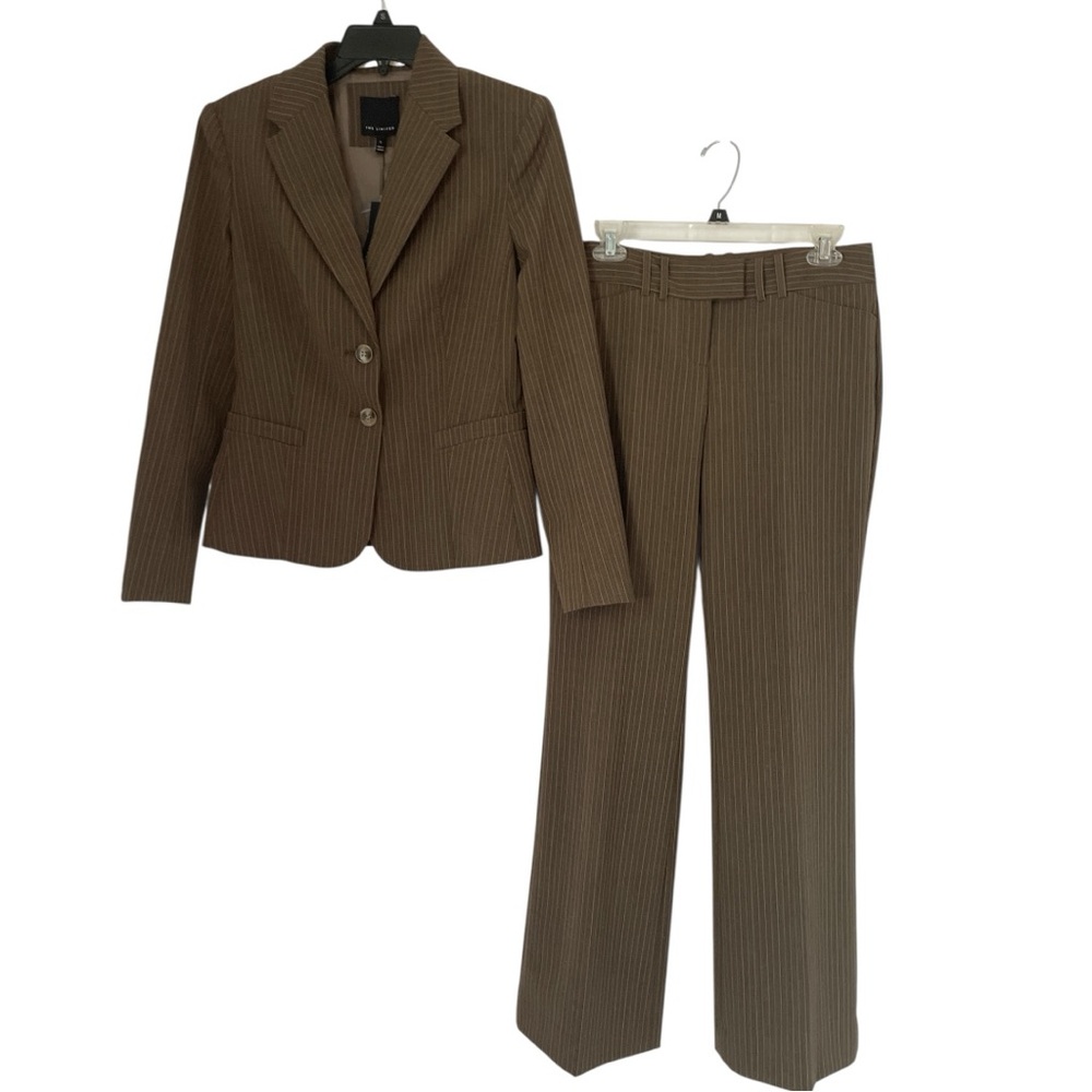 The Limited Brown Pinstripe Suit Set, size 6 ( Jacket), size 4 (Pants).
